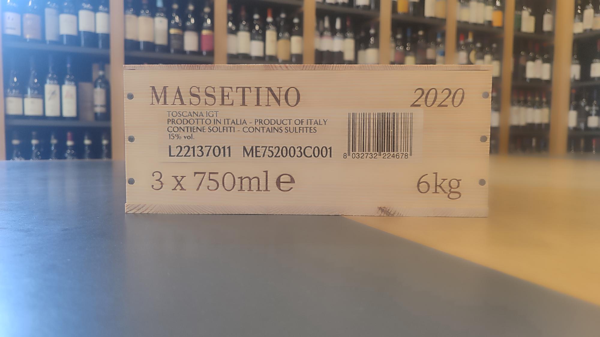 MASSETINO IGT 2020 CASSA LEGNO ORIGINALE 3 BOTTIGLIE - immagine 2