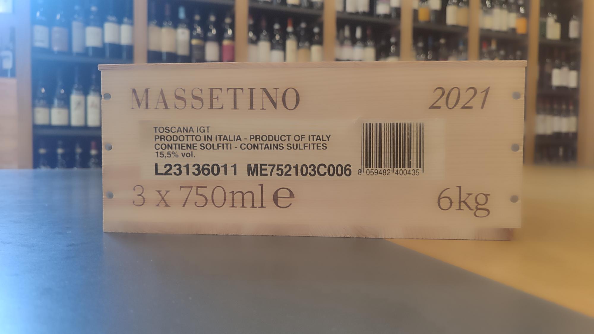 MASSETINO IGT 2021 CASSA LEGNO ORIGINALE 3 BOTTIGLIE - immagine 2