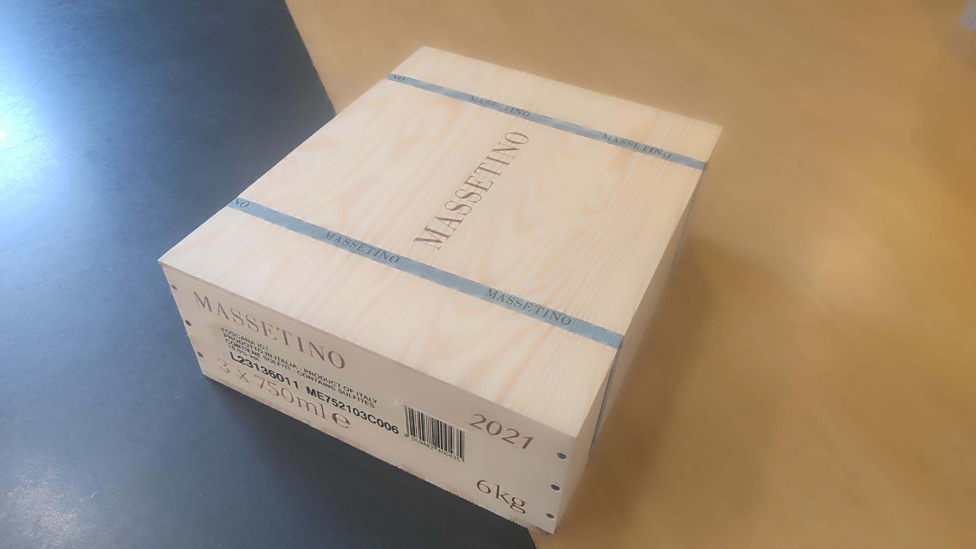 MASSETINO IGT 2021 CASSA LEGNO ORIGINALE 3 BOTTIGLIE - immagine 3